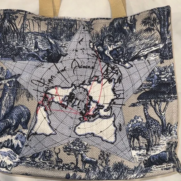 CHRISTIAN DIOR WORLD TROTTER CANVAS TOTE - Picture 8 of 8